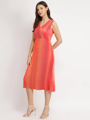 Pleated Ombre Dress - Pink