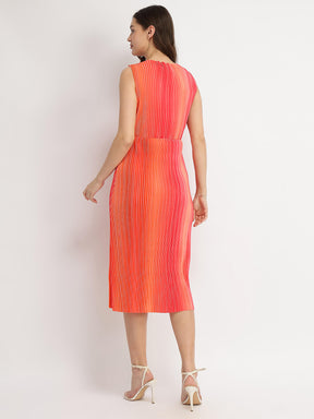 Pleated Ombre Dress - Pink