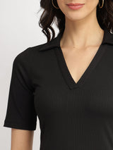 Fitted Tee Dress - Black