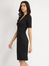 Fitted Tee Dress - Black