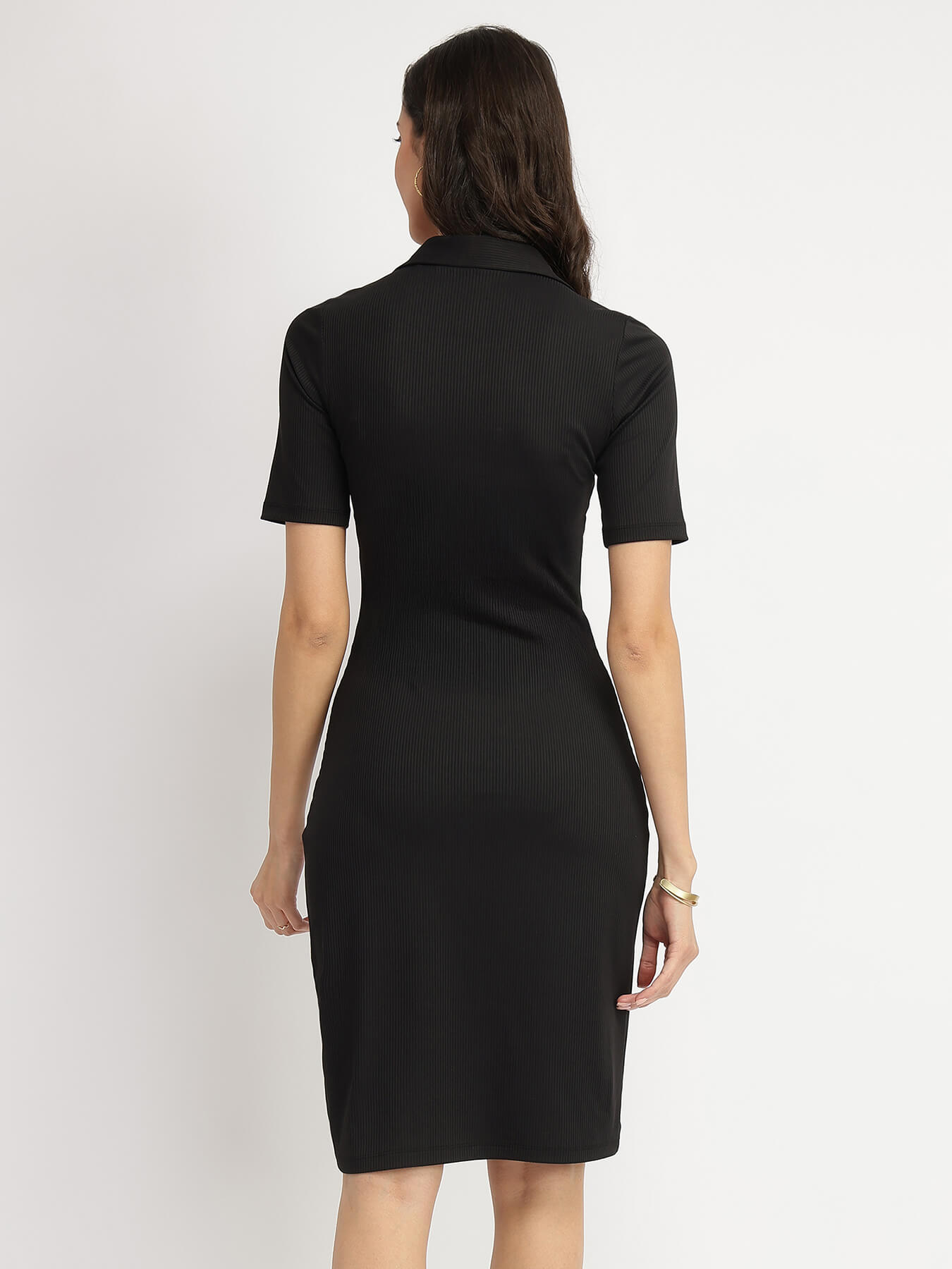 Fitted Tee Dress - Black
