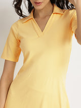 Fitted Tee Dress - Yellow