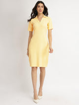 Fitted Tee Dress - Yellow