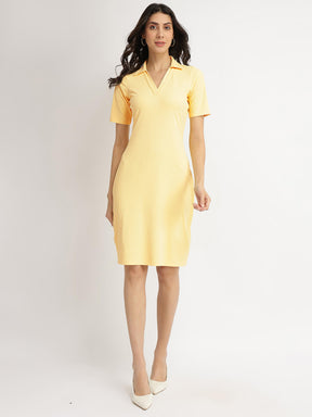 Fitted Tee Dress - Yellow