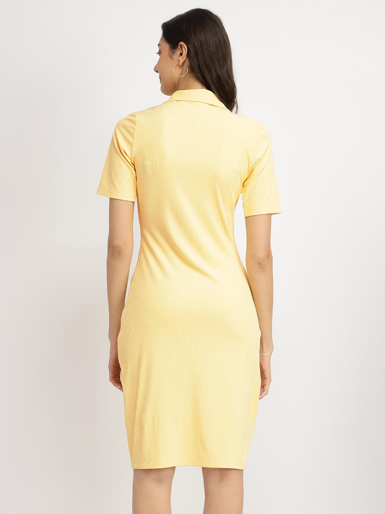 Fitted Tee Dress - Yellow