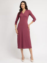 Knit Sheath Dress - Mauve