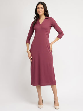 Knit Sheath Dress - Mauve