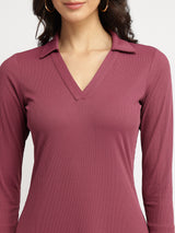 Knit Sheath Dress - Mauve