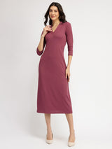 Knit Sheath Dress - Mauve