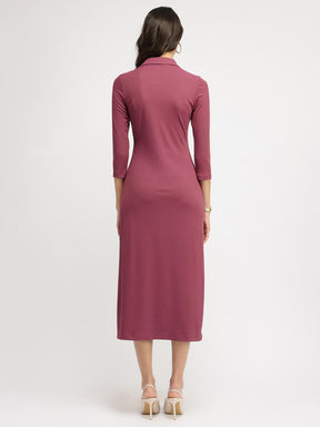 Knit Sheath Dress - Mauve