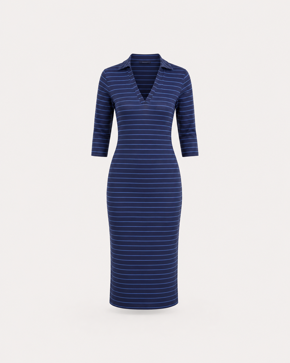 Striped Knit Sheath Dress - Blue