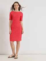 Striped Fitted Dress - Red