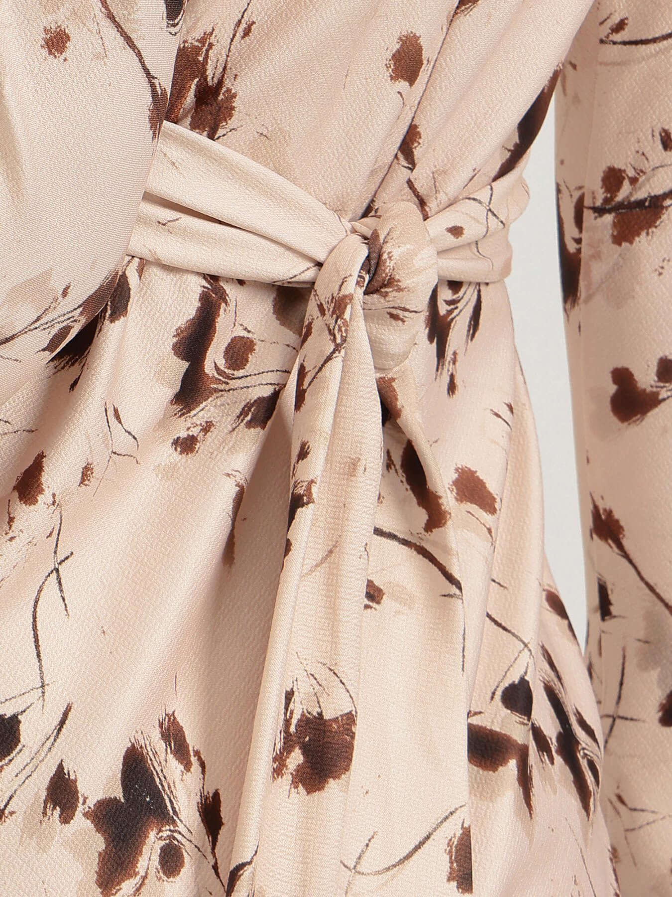 Floral Wrap Bodycon Dress - Peach