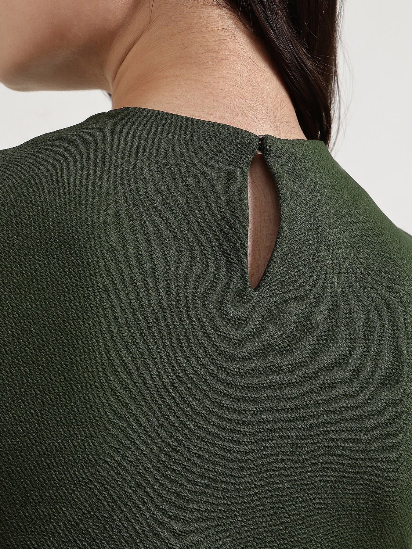 High Neck Bodycon Dress - Olive