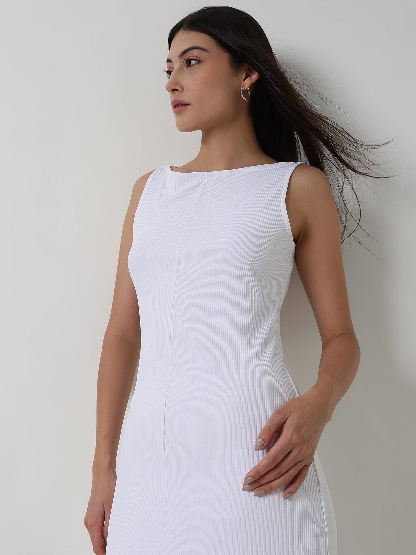 Sheath Midi Dress - White