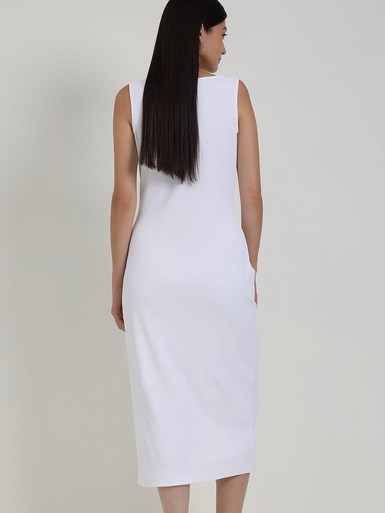 Sheath Midi Dress - White