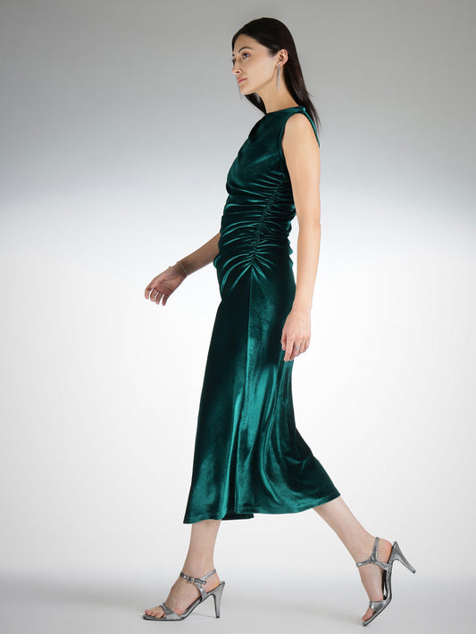 Velvet Bodycon Dress - Green
