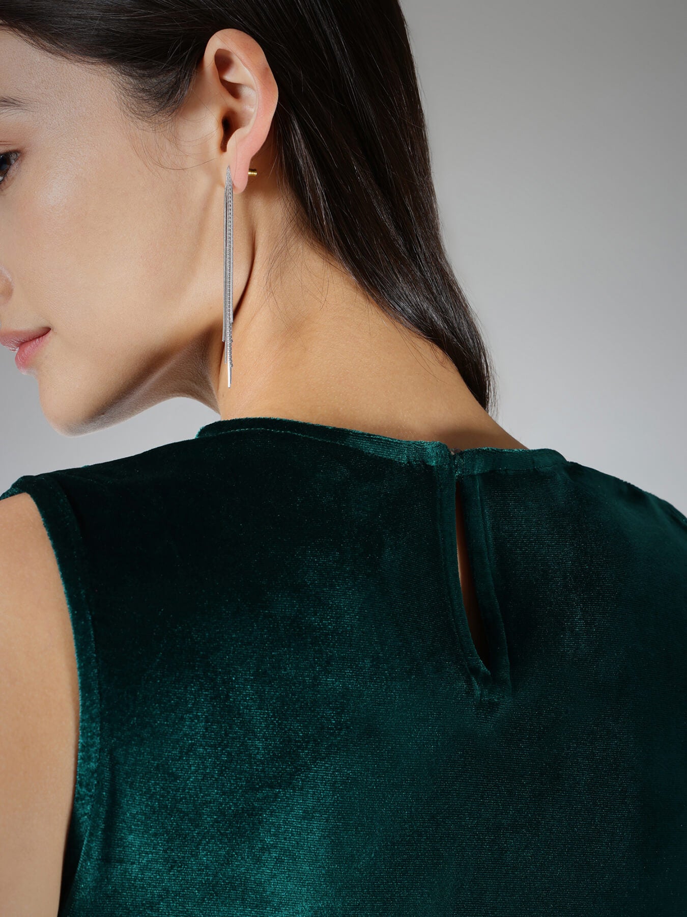 Velvet Bodycon Dress - Green