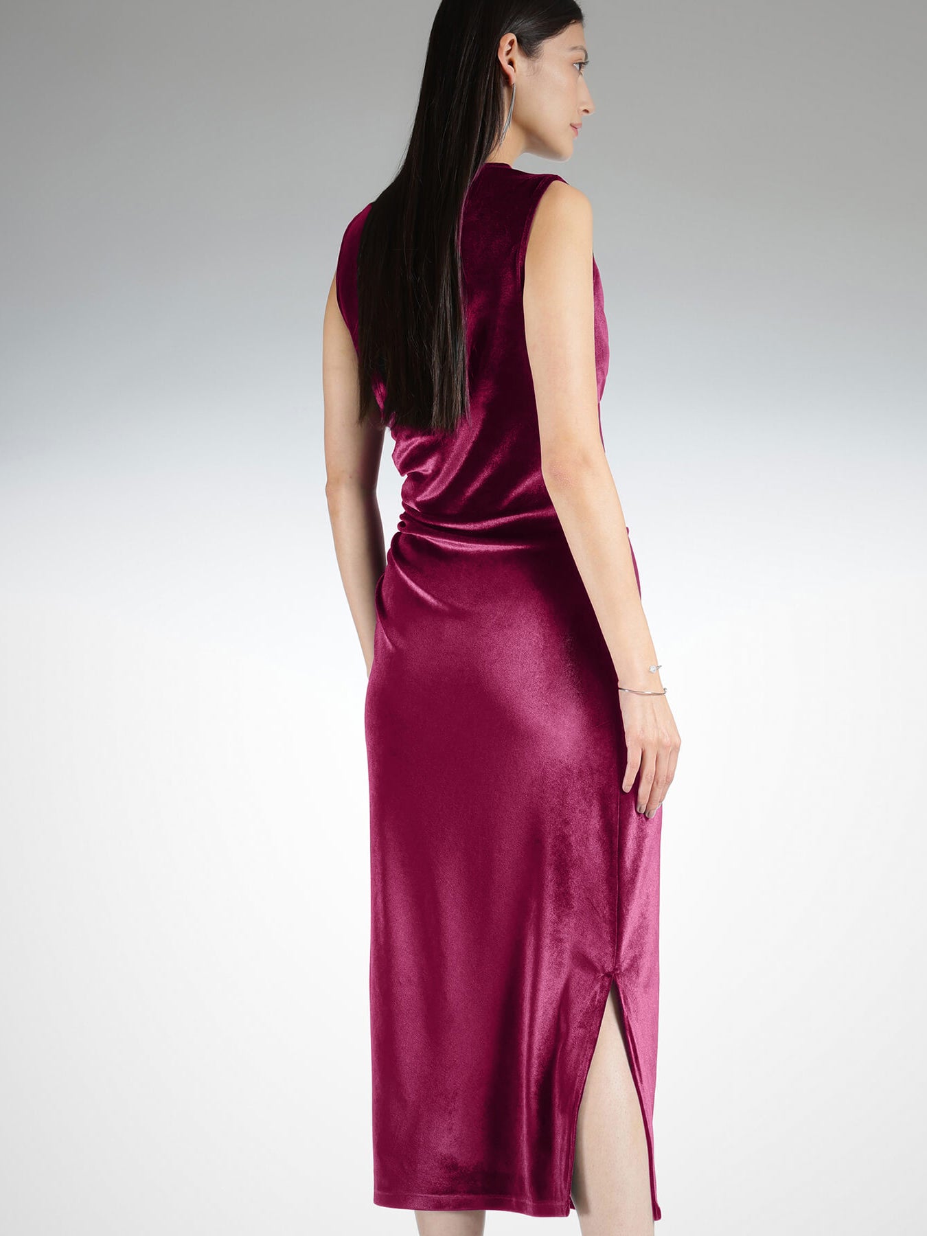 Velvet Bodycon Dress - Red