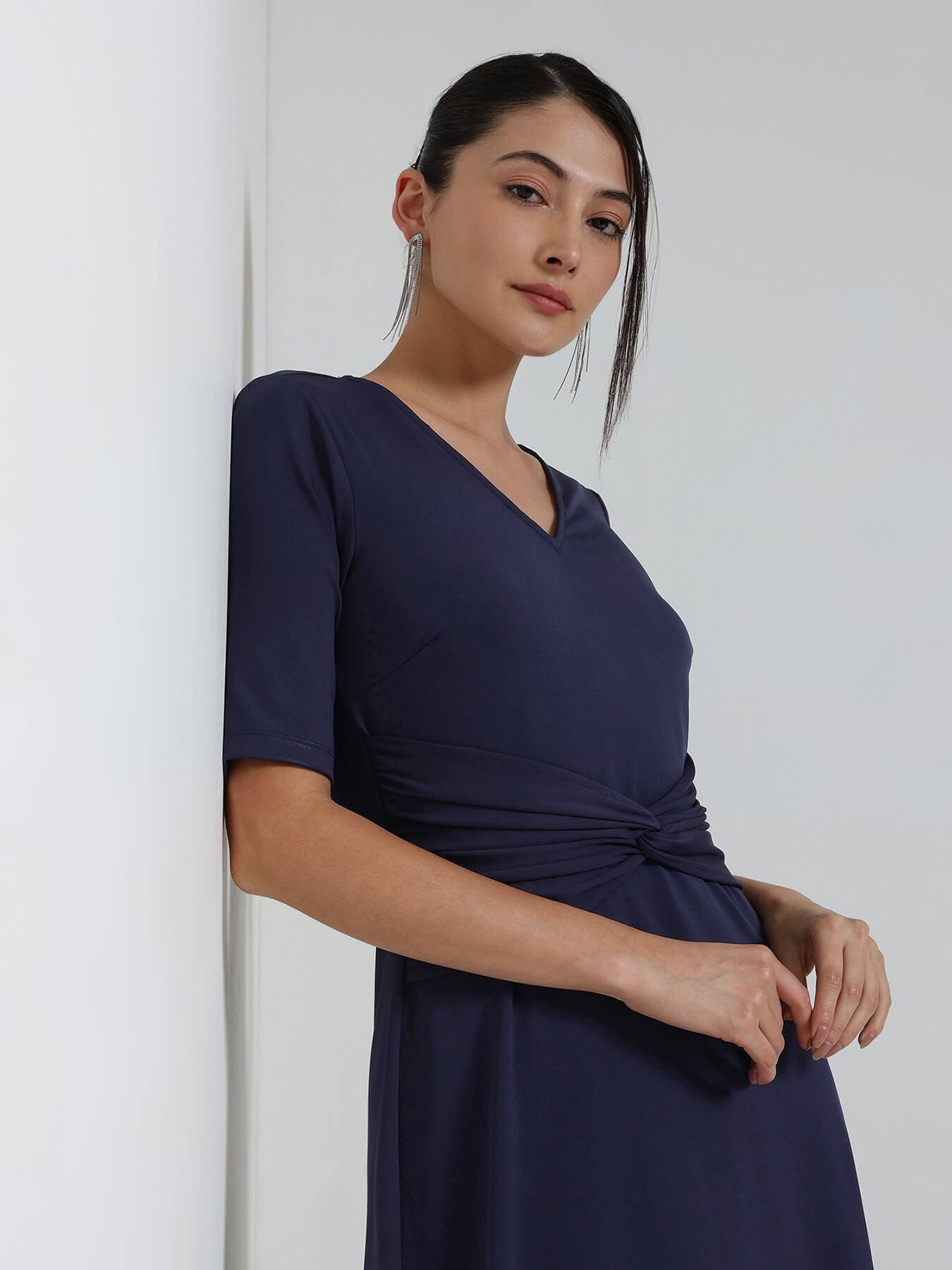 Fit & Flare Midi Dress - Blue