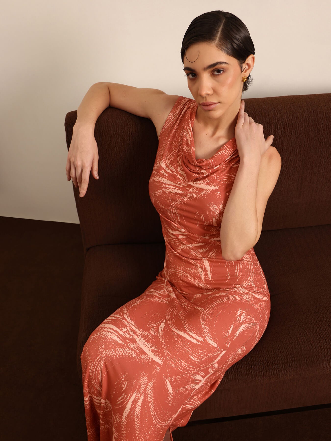 Bodycon Maxi Dress - Rust