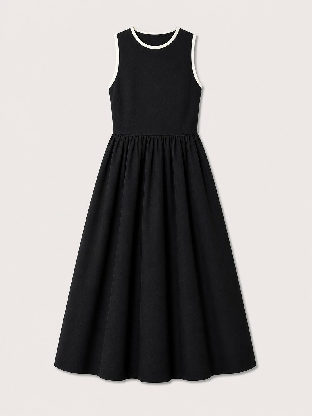 Pure Cotton Fit and Flare Dress - Black