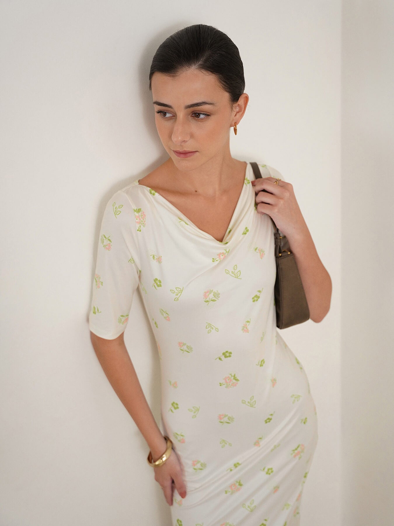 Floral Bodycon Dress - Off White