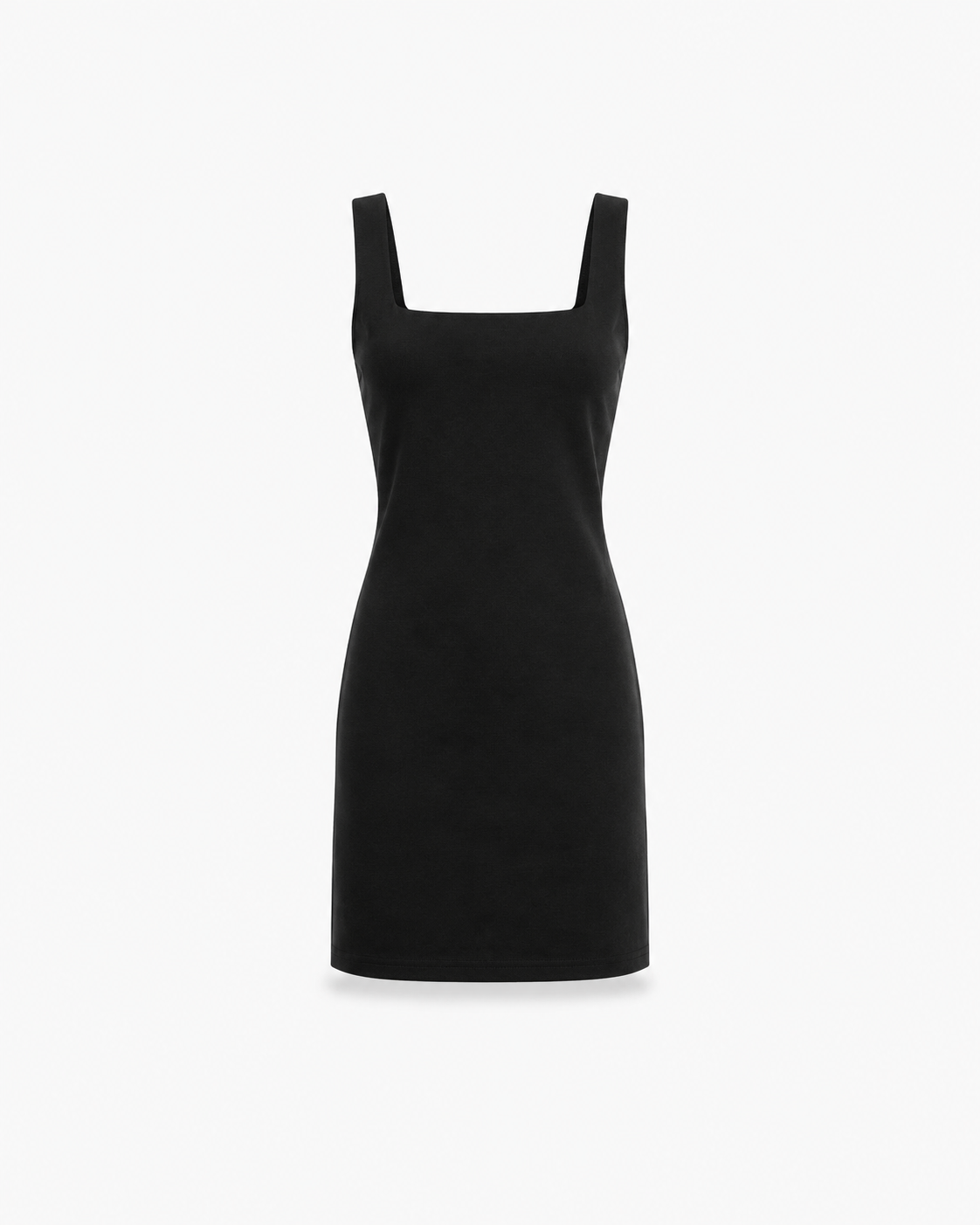 Square Neck Bodycon Dress - Black