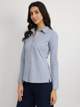 Cotton Knit Shirt - Blue