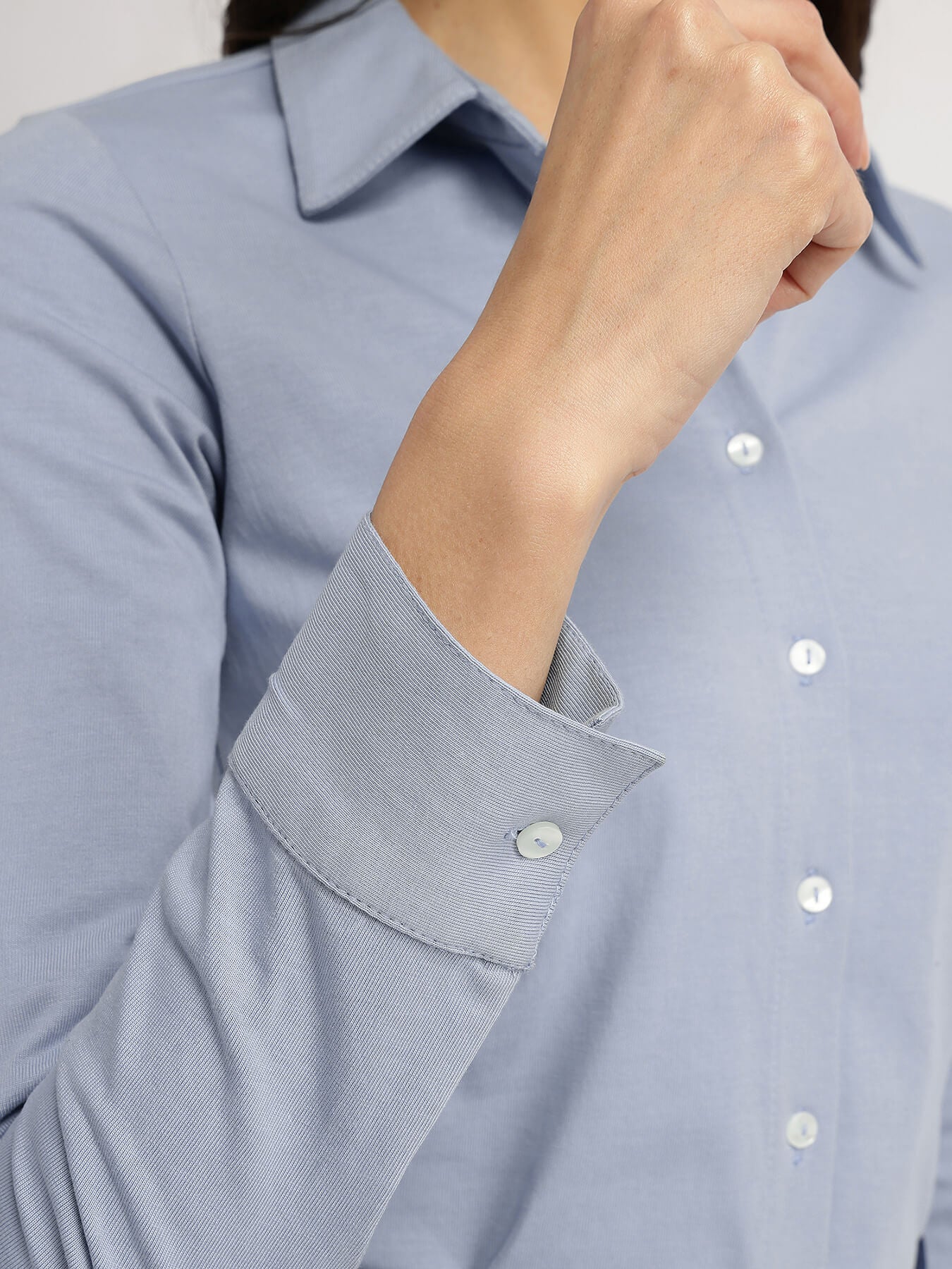 Cotton Knit Shirt - Blue