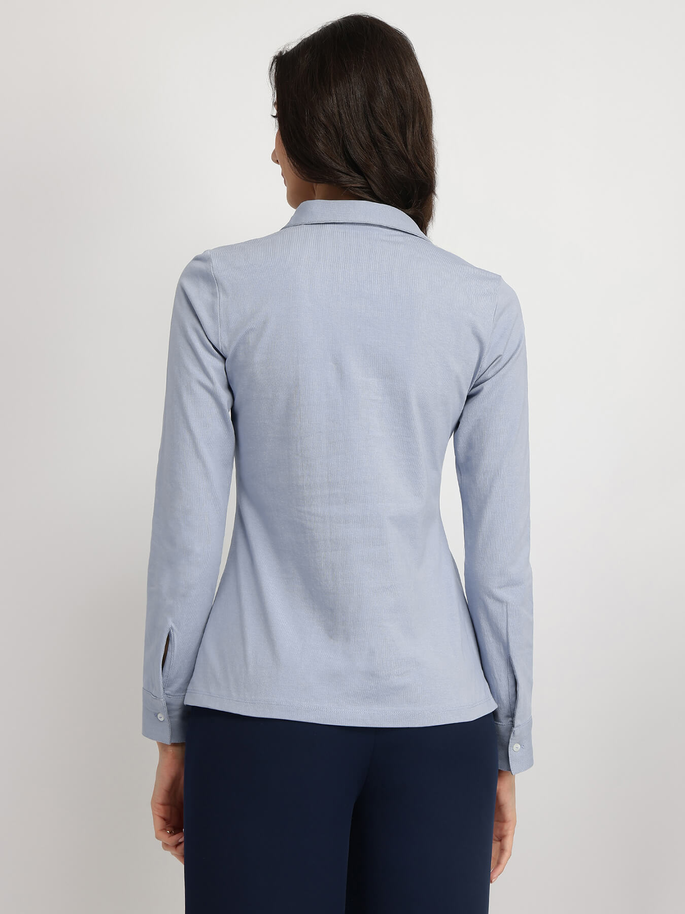 Cotton Knit Shirt - Blue