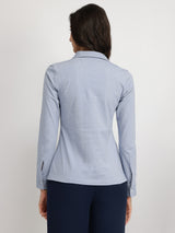 Cotton Knit Shirt - Blue