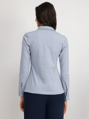 Cotton Knit Shirt - Blue