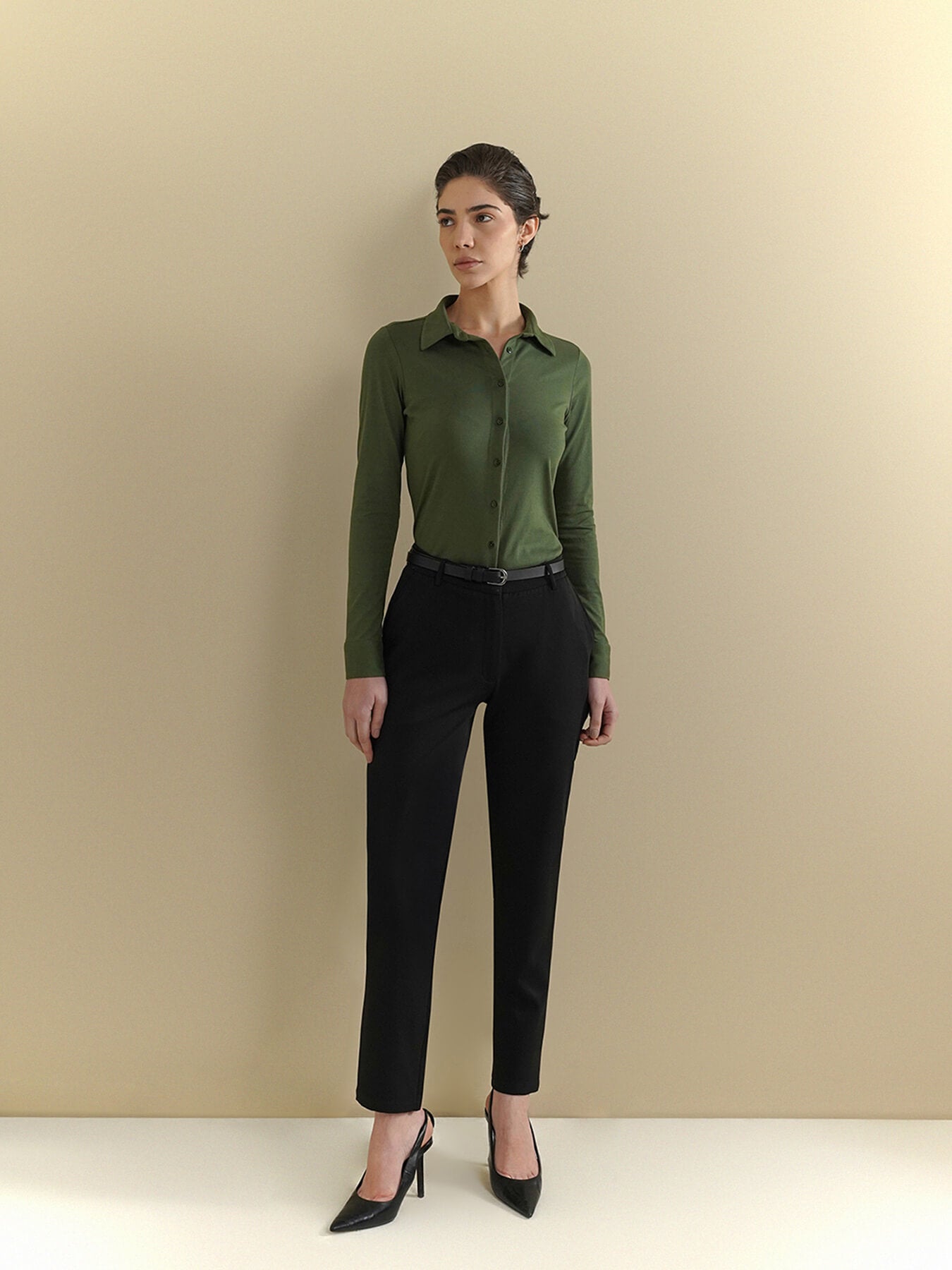 Cotton Knit Shirt - Olive