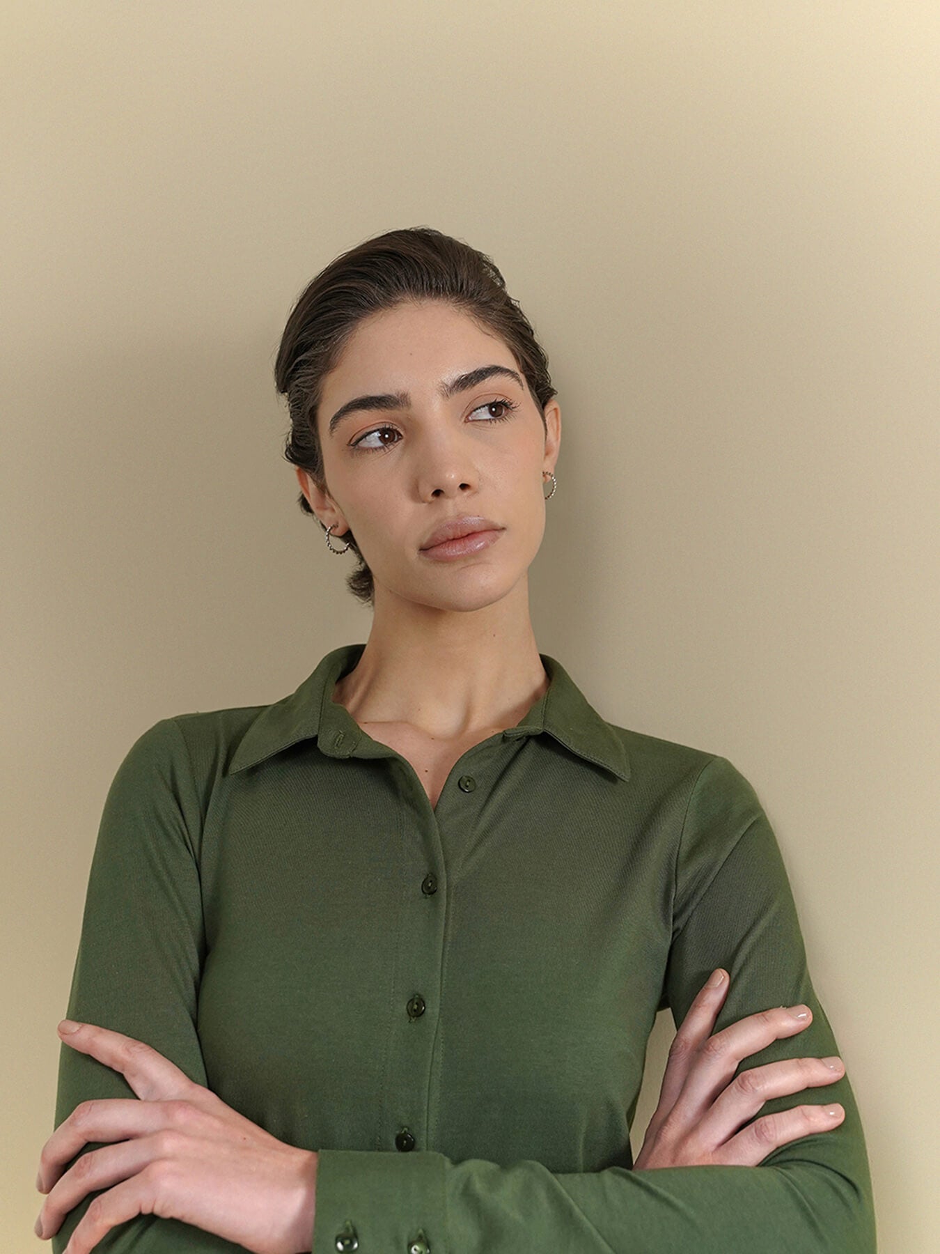 Cotton Knit Shirt - Olive