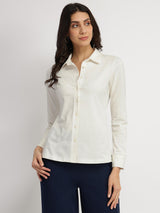 Cotton Knit Shirt - White