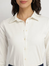 Cotton Knit Shirt - White