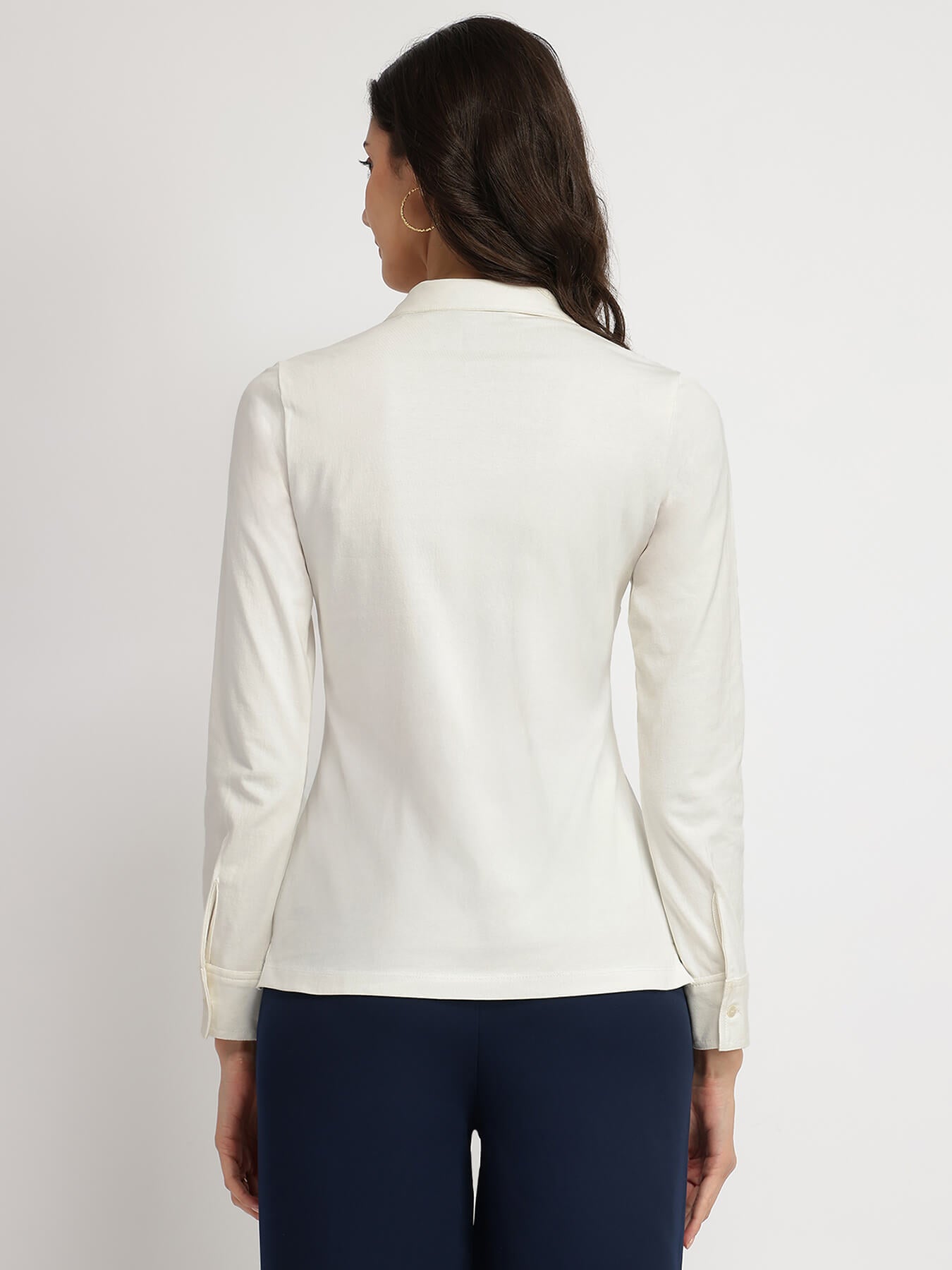 Cotton Knit Shirt - White
