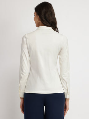 Cotton Knit Shirt - White