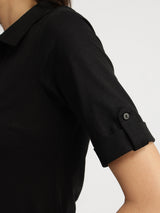 Cotton Knit Shirt - Black