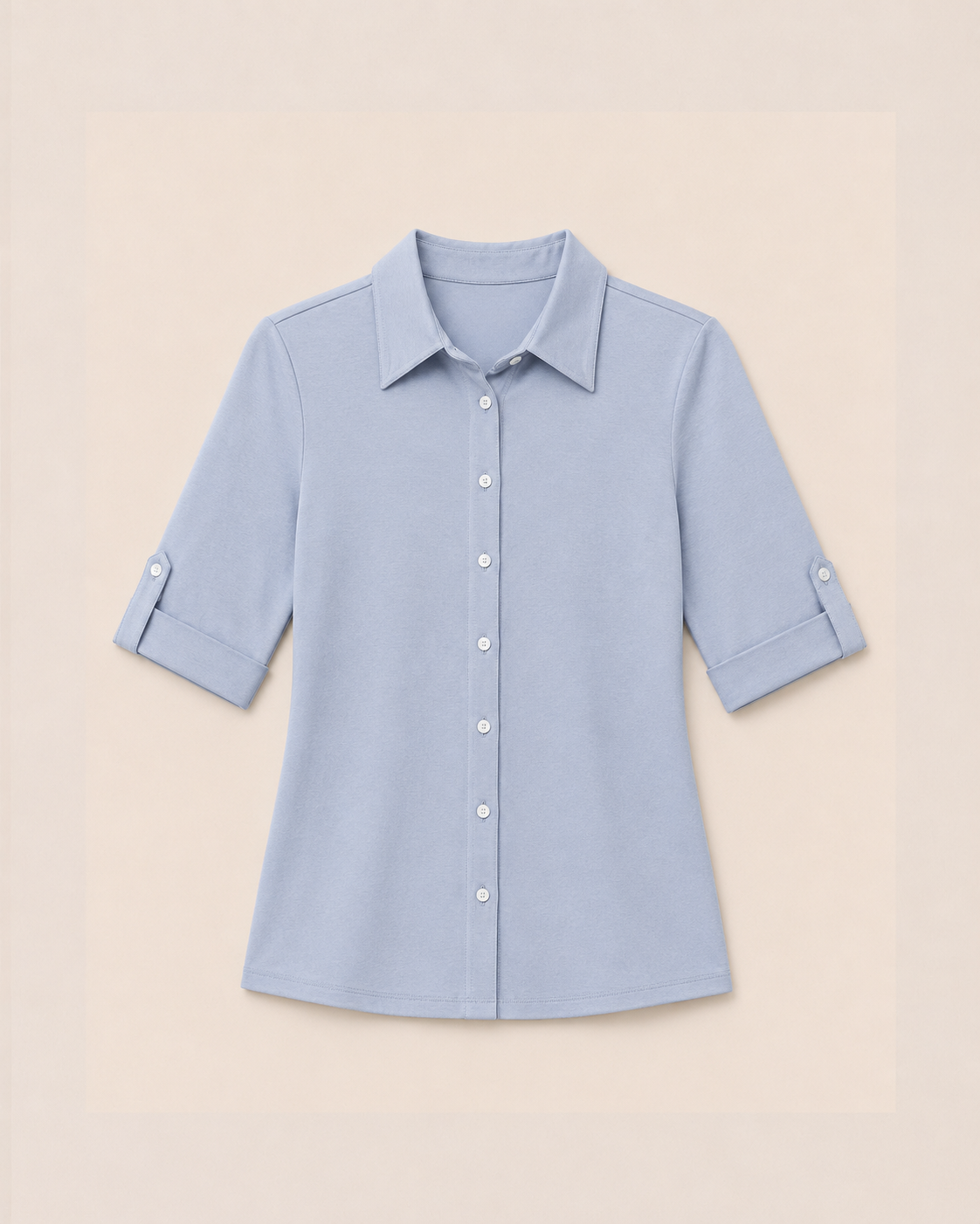 Cotton Knit Shirt - Blue