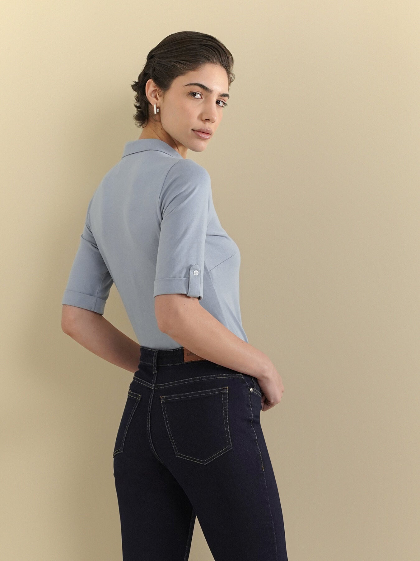 Cotton Knit Shirt - Blue