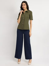 Cotton Knit Shirt - Olive