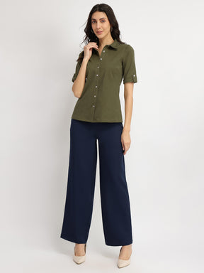 Cotton Knit Shirt - Olive