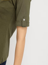 Cotton Knit Shirt - Olive