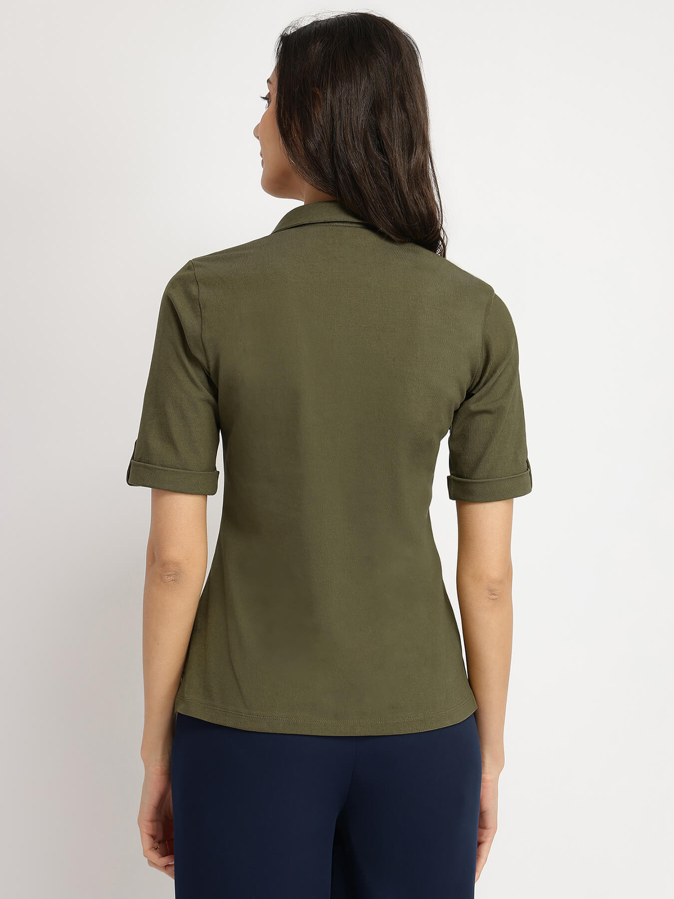 Cotton Knit Shirt - Olive