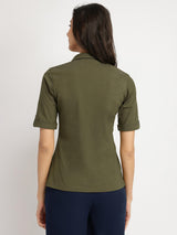 Cotton Knit Shirt - Olive