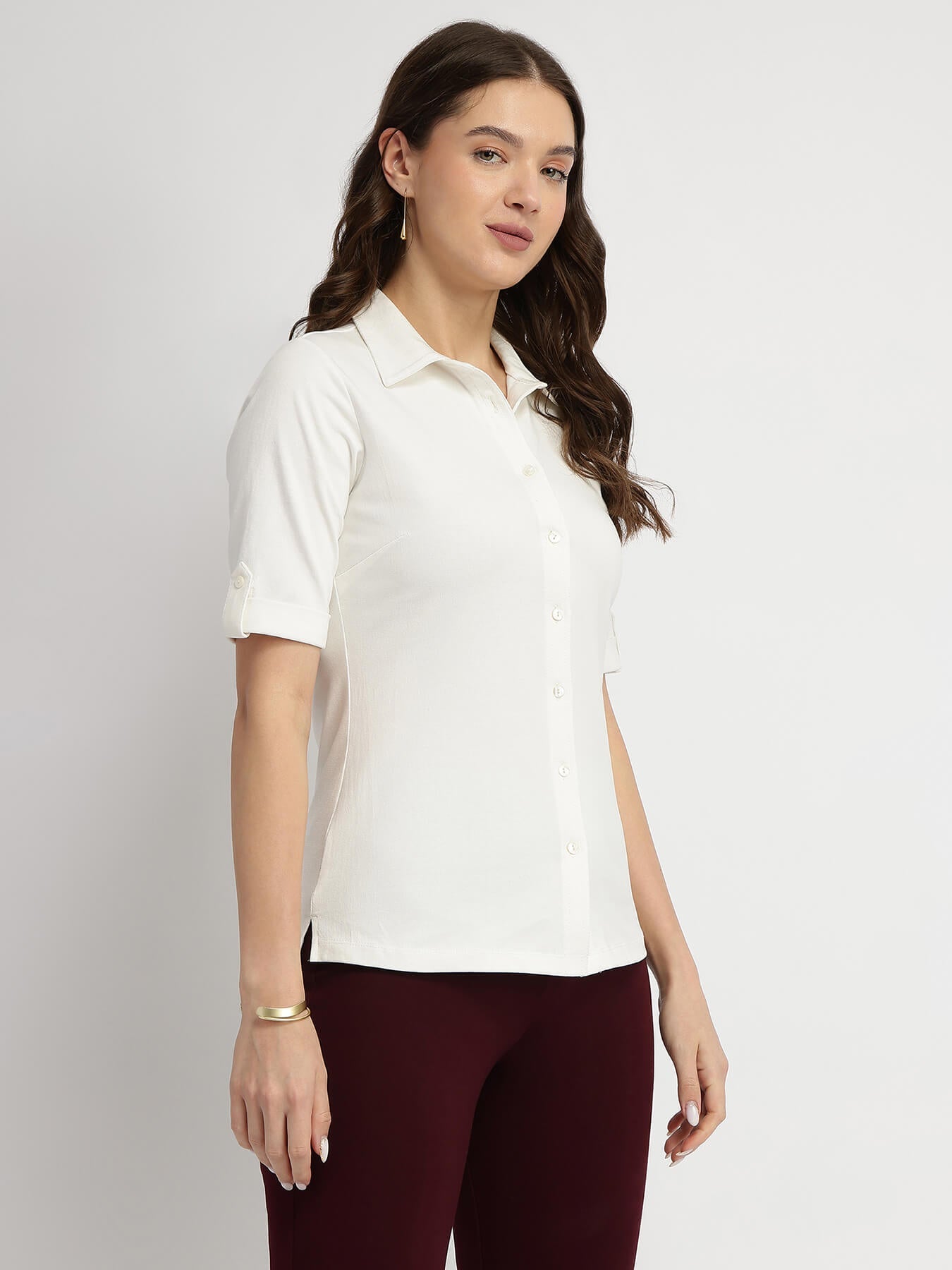 Cotton Knit Shirt - White