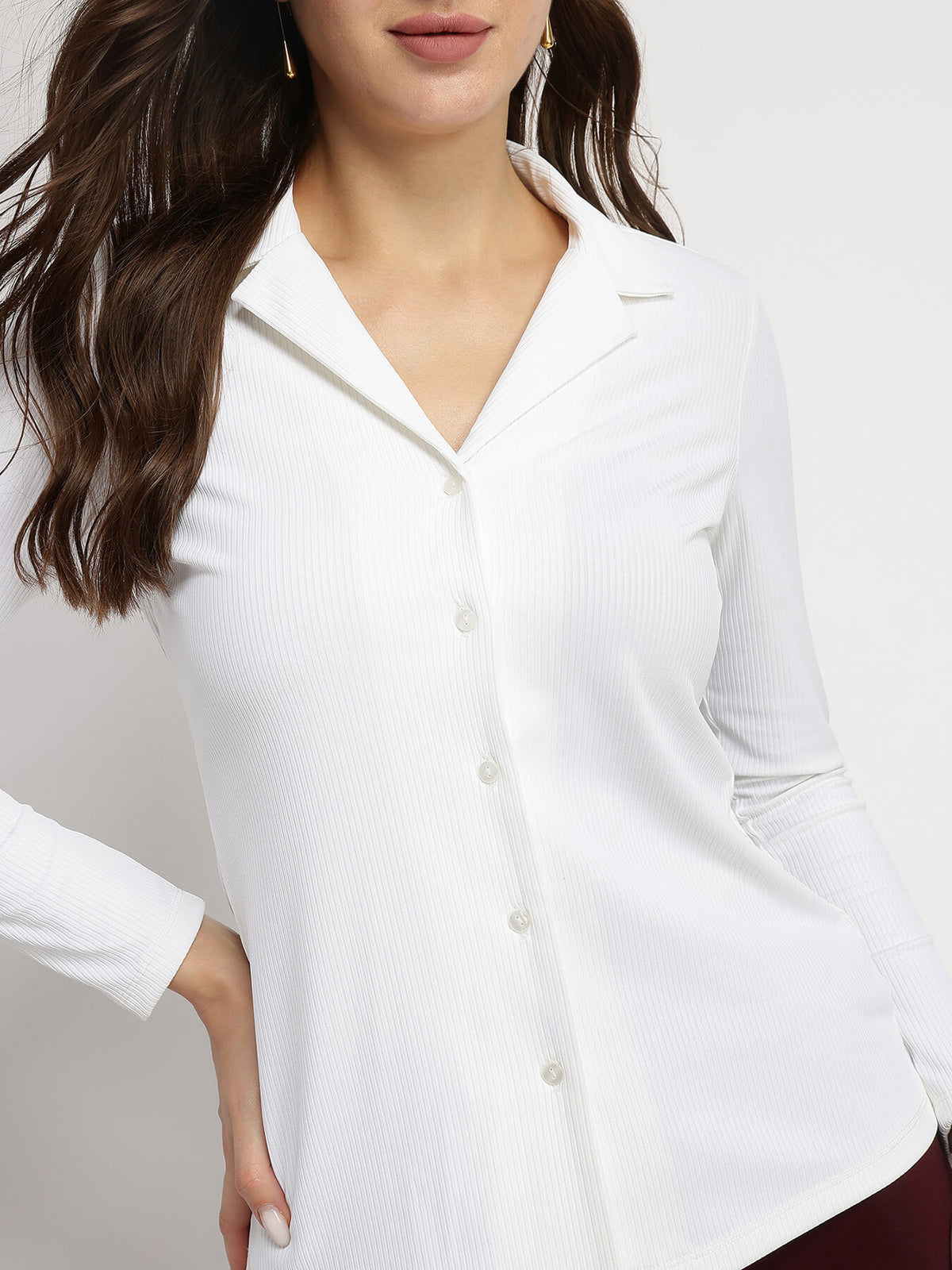 Resort Collar Knit Shirt - White
