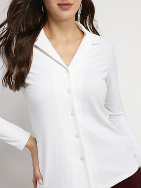 Resort Collar Knit Shirt - White